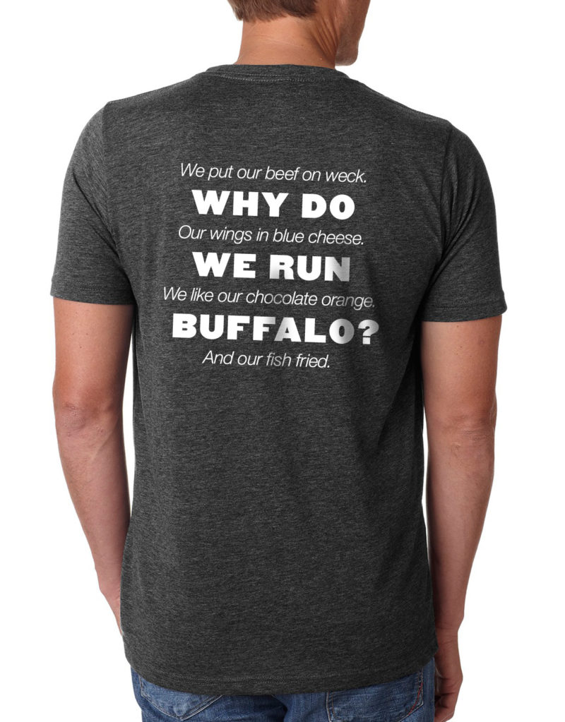 Why We Run Buffalo t-shirt back