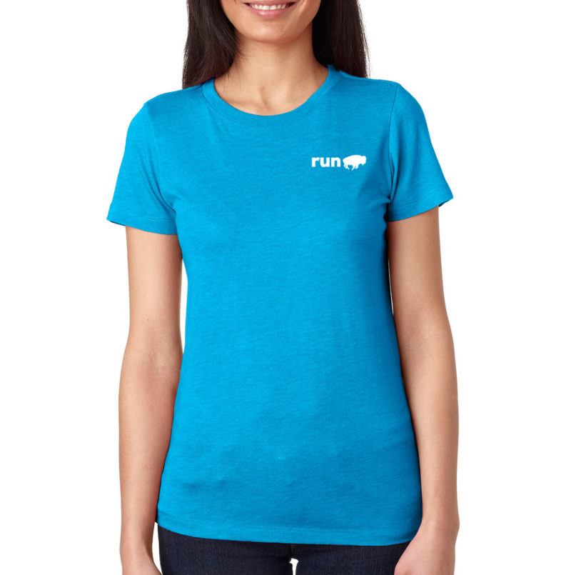 Female Cut Why We Run Buffalo t-shirt front